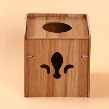 

Home Roll Paper Storage Box Natural Wooden With Lid Organizer Handmade Craft Case Wooden Box Without Inner