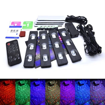 

Car Interior Foot Light Auto LED Strip Atmosphere Decorative Lamp Colors Styling USB RGB LED Bulb Music voice control Car