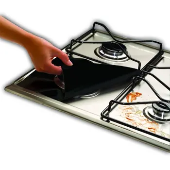 

4pcs/lot Non-Stick Gas Hob liner Utensils Stove Protector Cover Liner Creative Kitchen Gadget Goods Supplies Kitchen Accessories