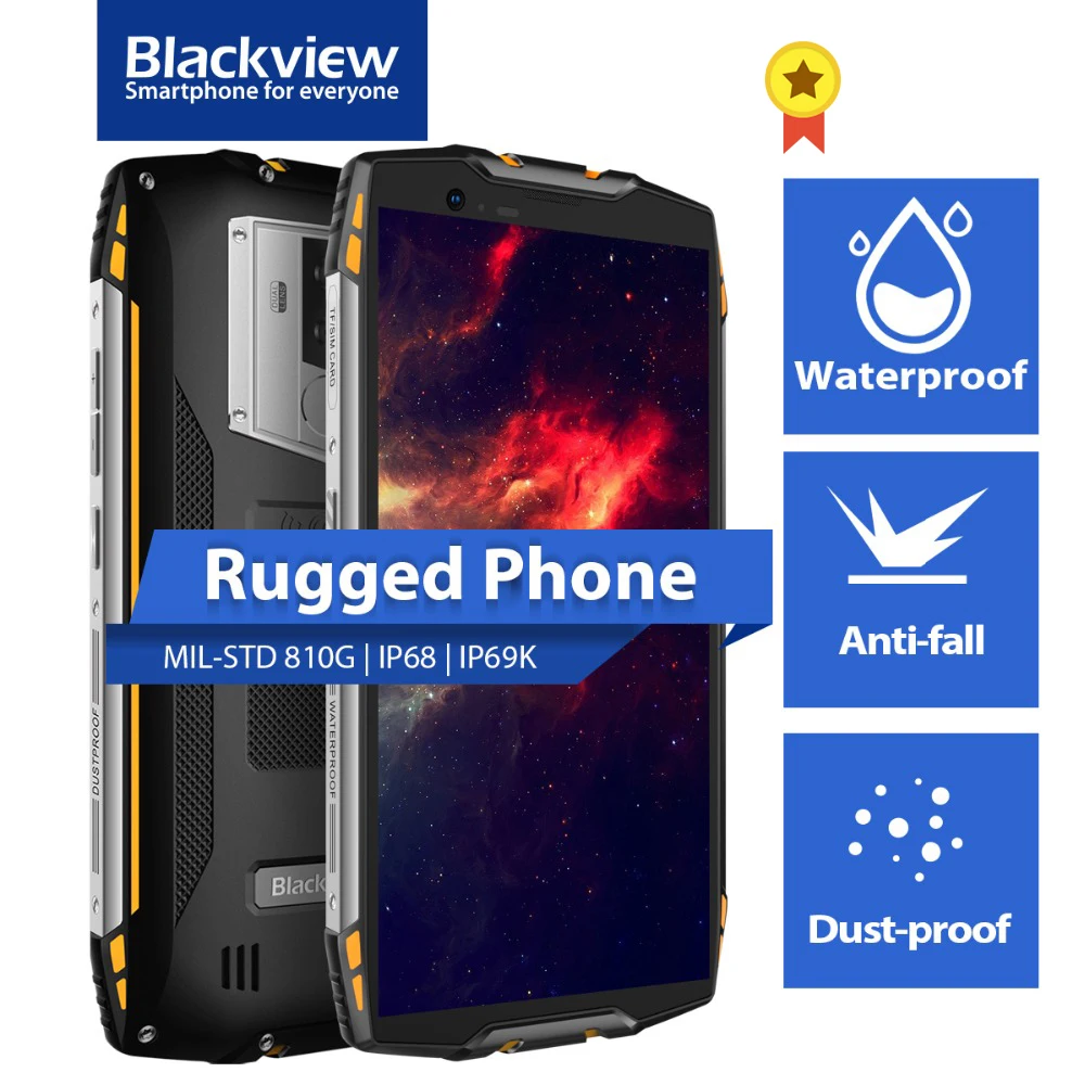 Blackview BV6800 Pro IP68/IP69K Rugged Mobile Phone Android 8.0 Octa Core 5.7&quot MT6750T 4GB+64GB 6580mAh Waterproof NFC Cellphone |