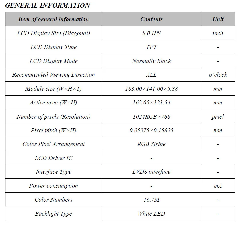 8," дюймовый 1024*768 4:3 ips LVDS высокая яркость TFT ЖК-модуль дисплей экран монитор и igc емкостный сенсорный панель