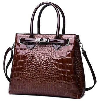 

Fashion Crocodile Pattern Ladies Buckle Handbags 2020 Luxury Handbag Women Bags Designer Large Capacity Women Shoulder Briefcase