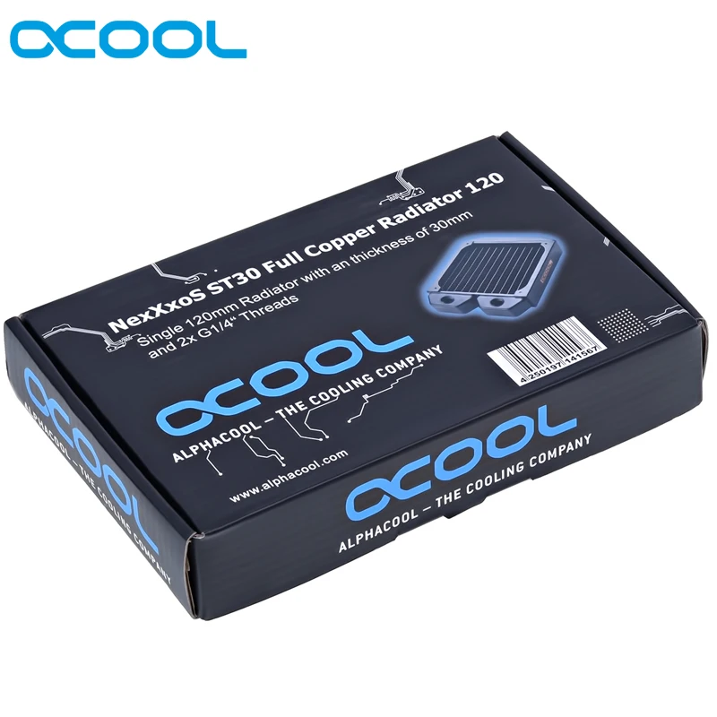 Чехол для компьютера Alphacool ST30 медный 120 мм медный радиатор черный костюм 12 см вентилятор 30 мм Толщина