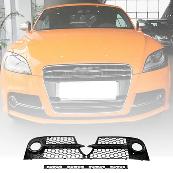 

3PCS/Set Front Lower Grille + Fog Light Grill For- TTS MK2 2011-2014