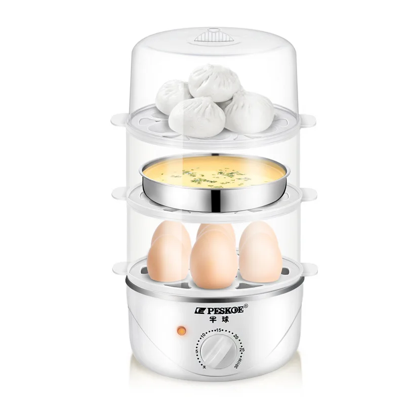 

Hemisphere Multi-functional Egg Boiler Double Layer Egg Steamer Stainless Steel Egg Frying Machine Timer Breakfast Machine Gift