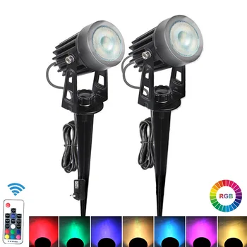 

New 3W COB RGB with remote control garden lawn light outdoor LED spike light path landscape waterproof spotlight AC85-265V EU/US