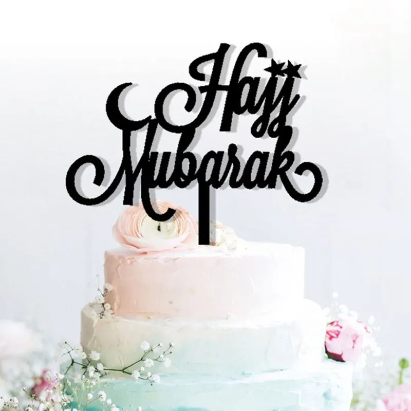Черная блестящая золотая бумага Eid Mubarak Cupcake Toppers Для мусульманской Eid еда для вечеринки выбирает Декор кекса Mubarak Topper