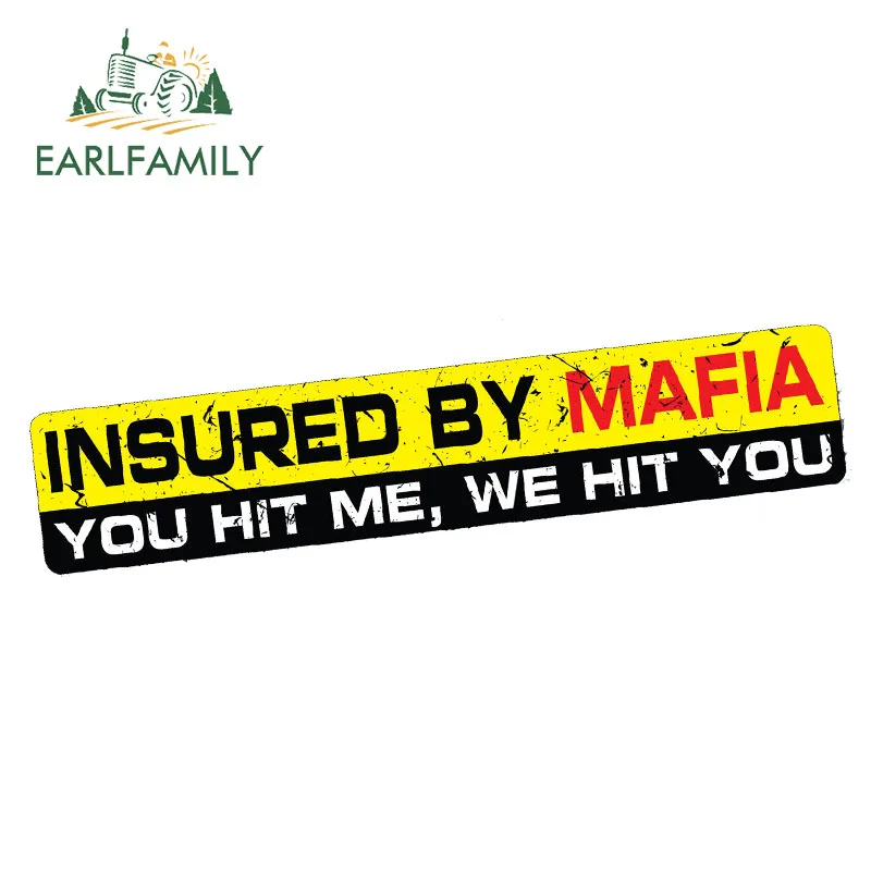 EARLFAMILY 15 см x 3 Застрахованная мафией Наклейка забавная наклейка на бампер окно