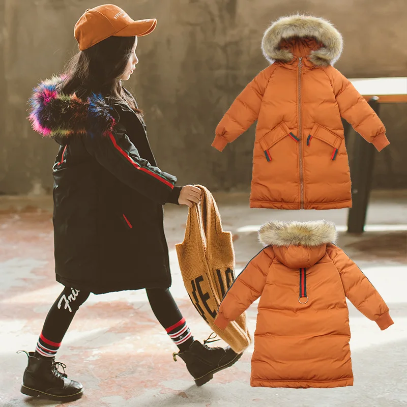 

Childrenswear Girls Winter Cotton-padded Clothes 2018 New Style Coat Korean-style Thick Mid-length Fashionable Cotton-padded Jac