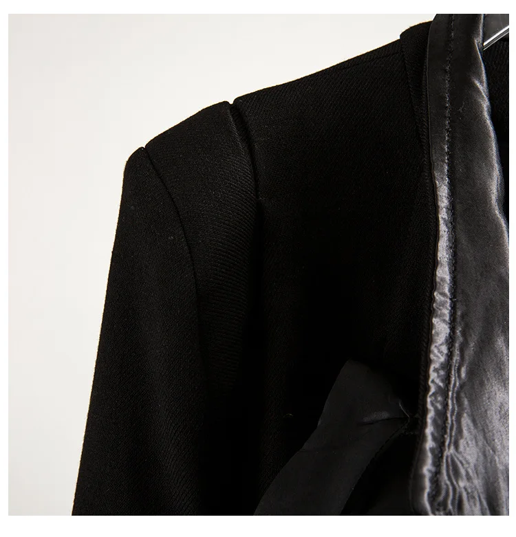 Осень и зима новое черное отстегивающееся многослойное тонкое пальто на пуговицах два способа ношения Дизайн Мода темперамент длинный-sl