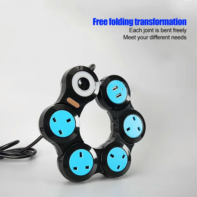 

Multi Function USB Charging Strip Foldable Travel Power Strip Desktop Charging Station QP2