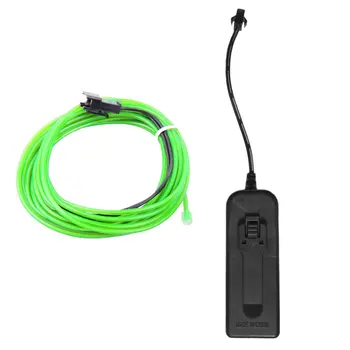 

1pc 3M Flexible EL Wire Tube Rope Battery Powered Flexible Neon Light Car Party Wedding Decoration With Controller