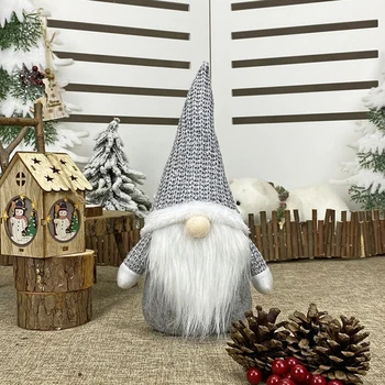 

28.5cm*16cm Seasonal Christmas Doll Faceless Old Man Ornament Christmas Thanksgiving Decor For Christmas Trees Dining Tables