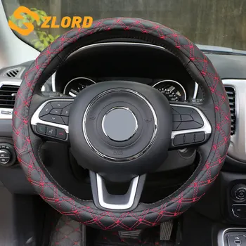 

Zlord Leather Car Steering Wheel Cover for Hyundai Verna Solaris Tucson Ix35 for Kia Sportage R QL for Honda Fit HRV Civic City