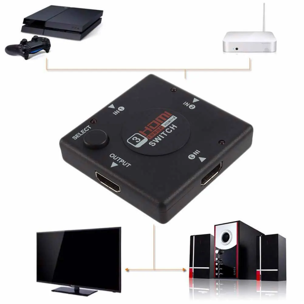 3 порта HDMI выключатель HDMI делитель HDTV 1080P 3 входа в 1 выход HDMI порт для PS3 PS4 для Xbox 360 PC DV DVD HDMI концентратор