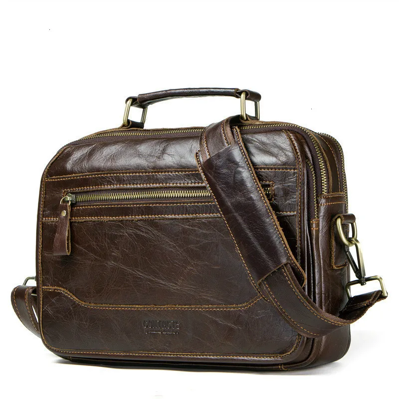 Новая кожаная сумка для ноутбука, мужские сумки на одно плечо, пакет, верхний слой, Воловья кожа, косой ветер, портфель, дизайнерские