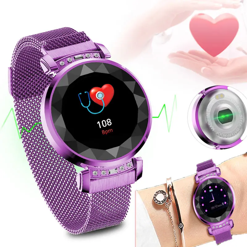 Db13 Smart Bracelet Women Blood Pressure Measurement Smart Watch Fitness Tracker Smart Band Ip68 Waterproof Andriod Ios(Purple)