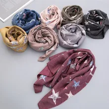 Новая модная детская теплая шаль на осень-зиму с рисунком звезды и пентаграммы, мягкий шарф, теплый детский шейный платок