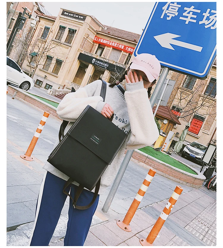 Harajuku женский корейский стиль рюкзака Рюкзак Простой квадратный японский Junior школьная сумка мягкая сестра