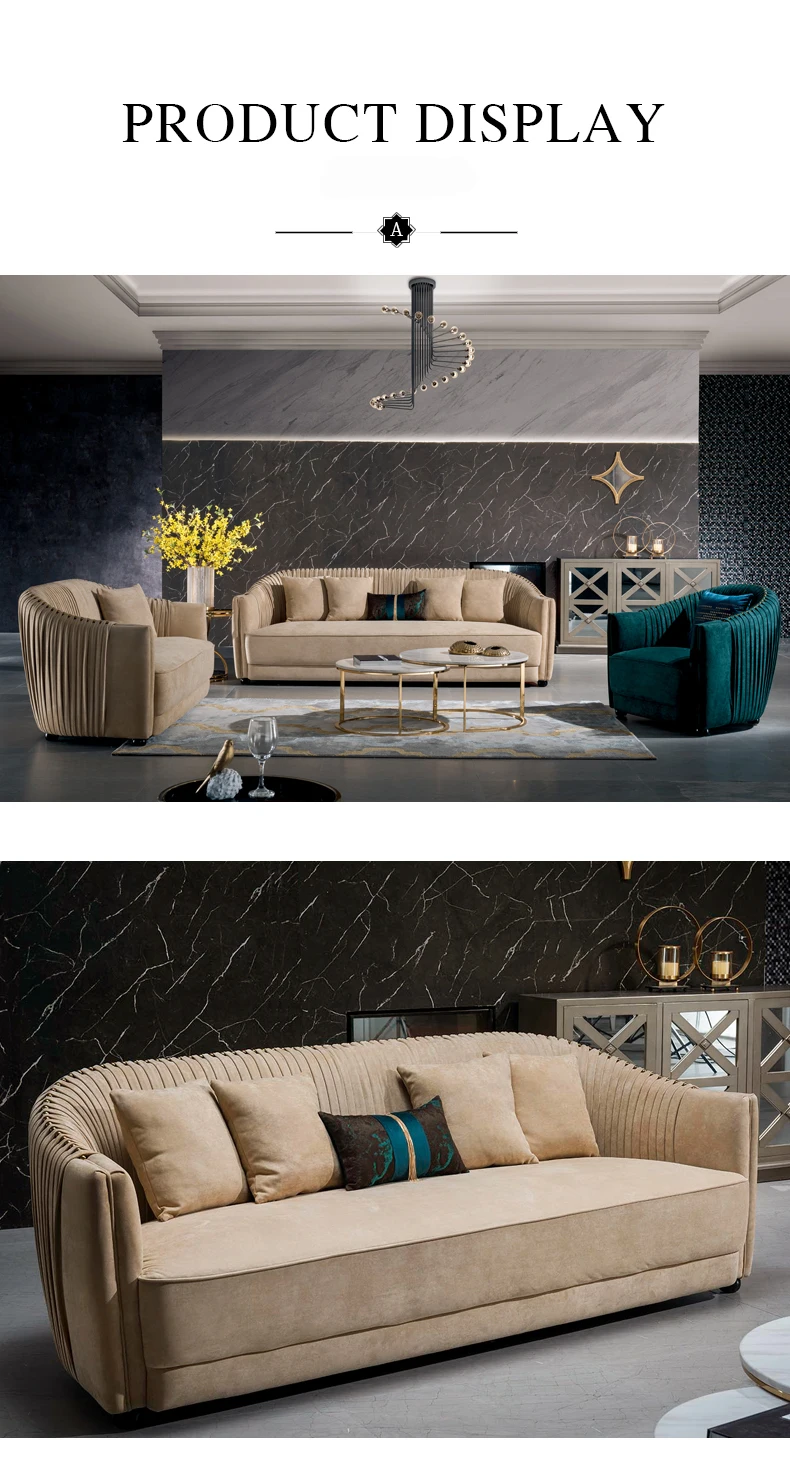 Диваны набор для гостиной мебель Европейский роскошный классический бархатный секционный диван 0426-YKX889