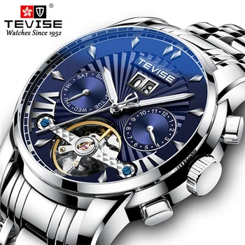 

Tevise men's tourbillon watch date week automatic mechanical watch men's casual waterproof watchRelogio Masculino