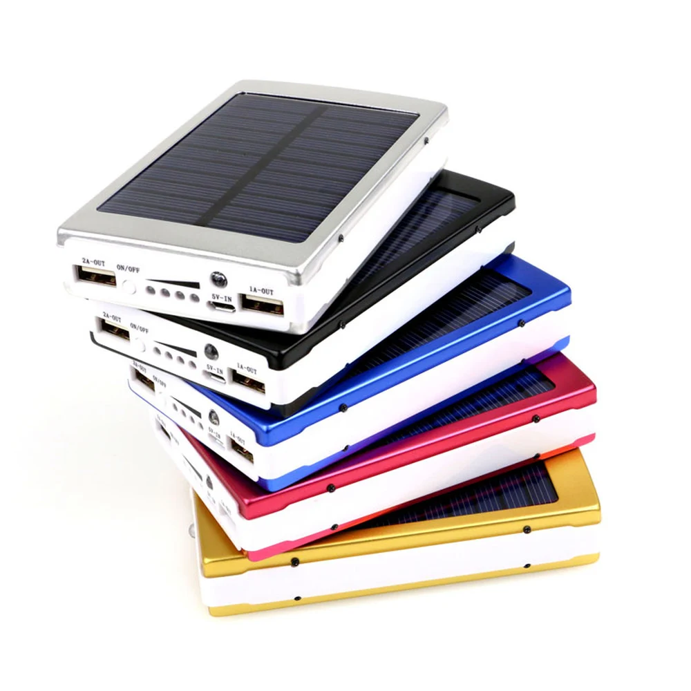 Портативное солнечное зарядное устройство 20000 мАч Bateria Externa Portatil Dual USB