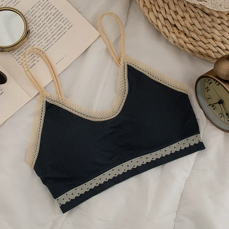 Women's Cotton Underwear Tube Top Bra Sexy Lace Top Women's Sports Underwear Fashion Soft Tahk Up Female Thread Sling Lingerie