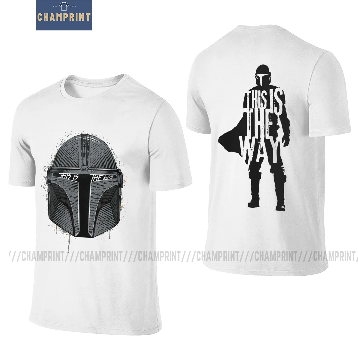 

Men's T-Shirts This Is The Way Cotton Tees Short Sleeve The Mandalorian Baby Yoda Tops Star Wars Seagulls Jedi Fett T Shirts