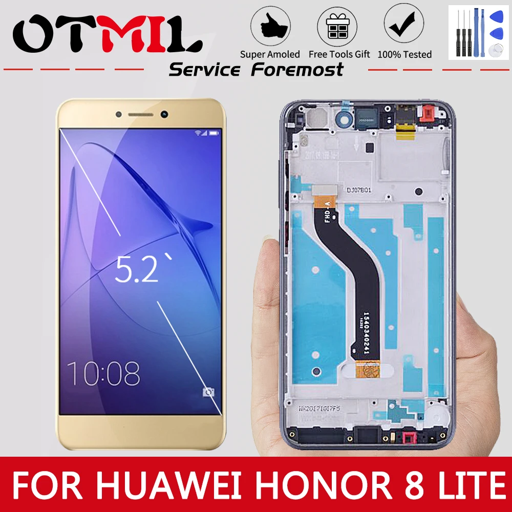 

LCD For Huawei Honor 8 Lite PRA-AL00 PRA-AL00X PRA-TL10 LCD Display Touch Screen Digitizer Assembly Frame For Huawei Honor 8lite