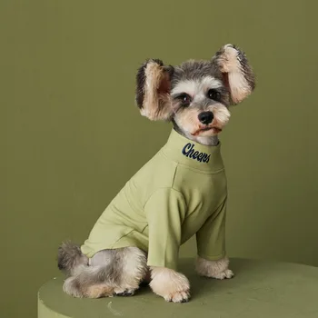 

Puppy dog clothes summer and autumn clothes thin turtleneck bottoming shirt small and medium-sized dog Schnauzer Bomei Teddy cat