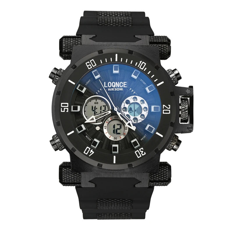 LOQNCE T6001 Brand Hot Selling Multifunctional Men's Watch Waterproof Heavyweight Big Dial Automatic Date Sports Quartz Watch 