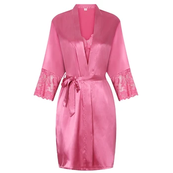 

Short Sleepwear Nightdress Kimono Bathrobe Gown Lady Casual Home Clothing Novelty Lace Sexy V-neck Bride Bridemaid Wedding Robe