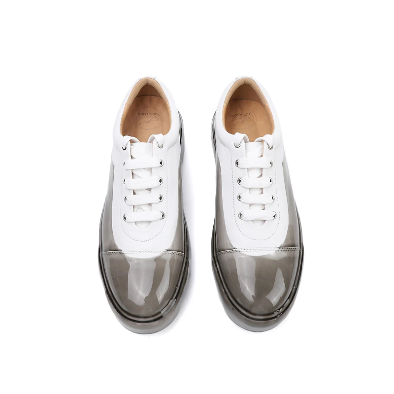 メンズシューズ新韓国トレンド第一層の靴厚底接着剤白のスポーツカジュアル靴男性 メンズカジュアルシューズ Aliexpress