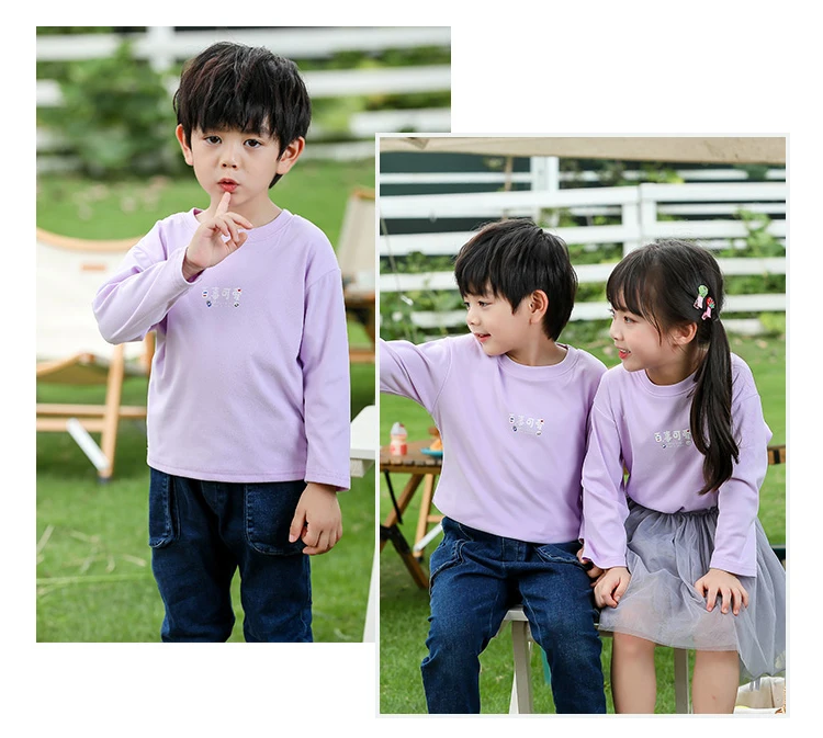 Camisas para Meninos Camisas do Bebê Cor da Criança Novo Clássico Bebê T-shirts Meninas 2t 4t 11t Doce Criança Manga Longa Branco Preto 14 High Quality Mamãe e Bebê