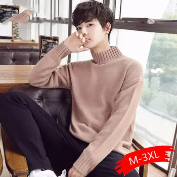 

2020 new Men sweater head half-high collar men's sweaters solid color base male sweater men's clothing wholesale