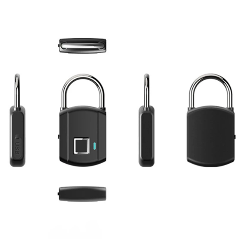 Usb Перезаряжаемый Умный Замок с защитой от отпечатков пальцев, водонепроницаемый Противоугонный замок, замок для двери, Чехол для багажа
