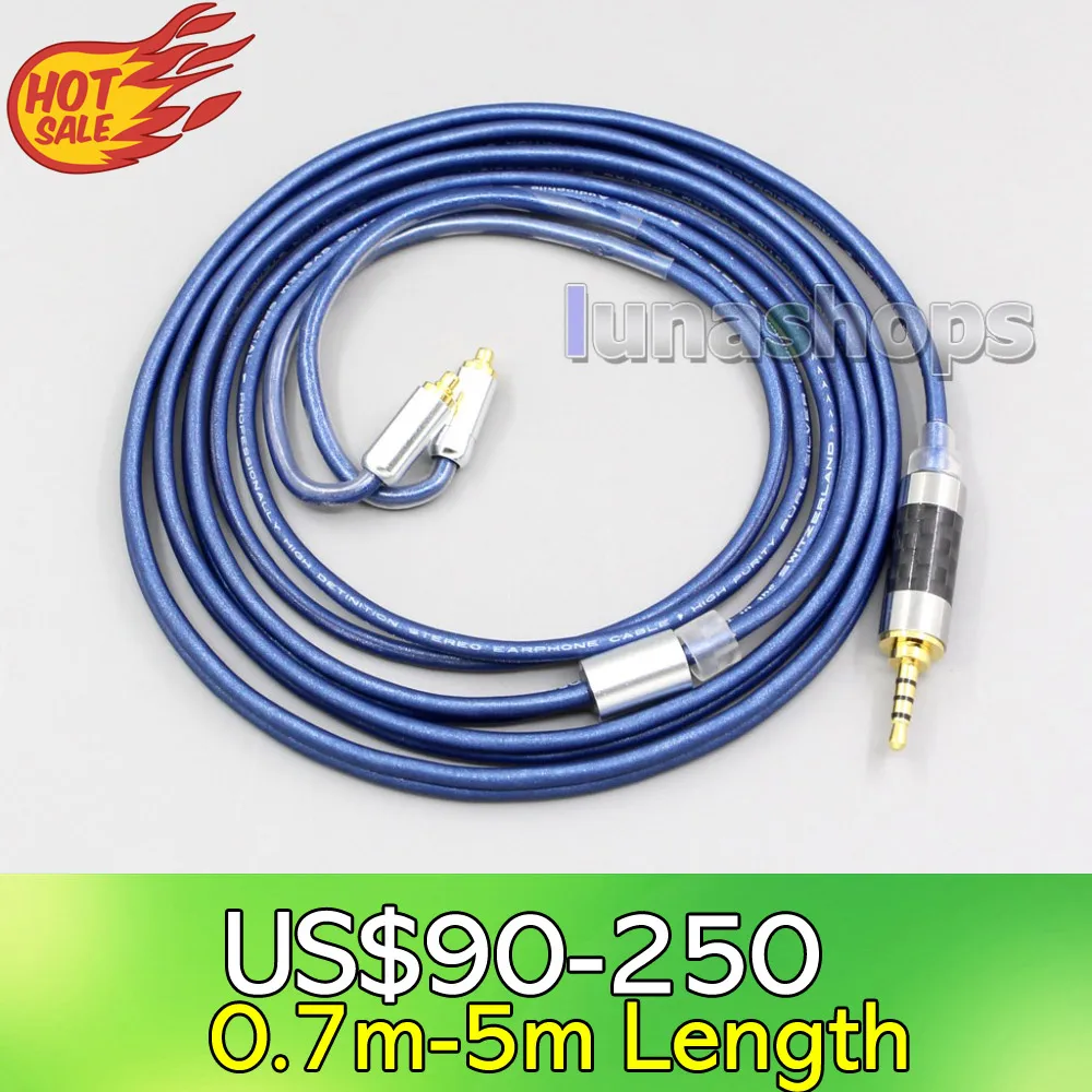 LN006219 3 5 мм 2 4 сбалансированный 99.97% чистый серебряный кабель для Shure se215 se315 se425 se535