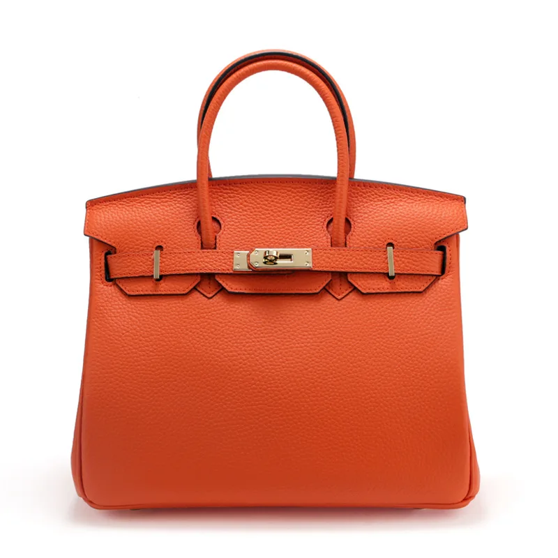 

Fashion leather litchi pattern pure color temperament one-shoulder hand-held lady bag