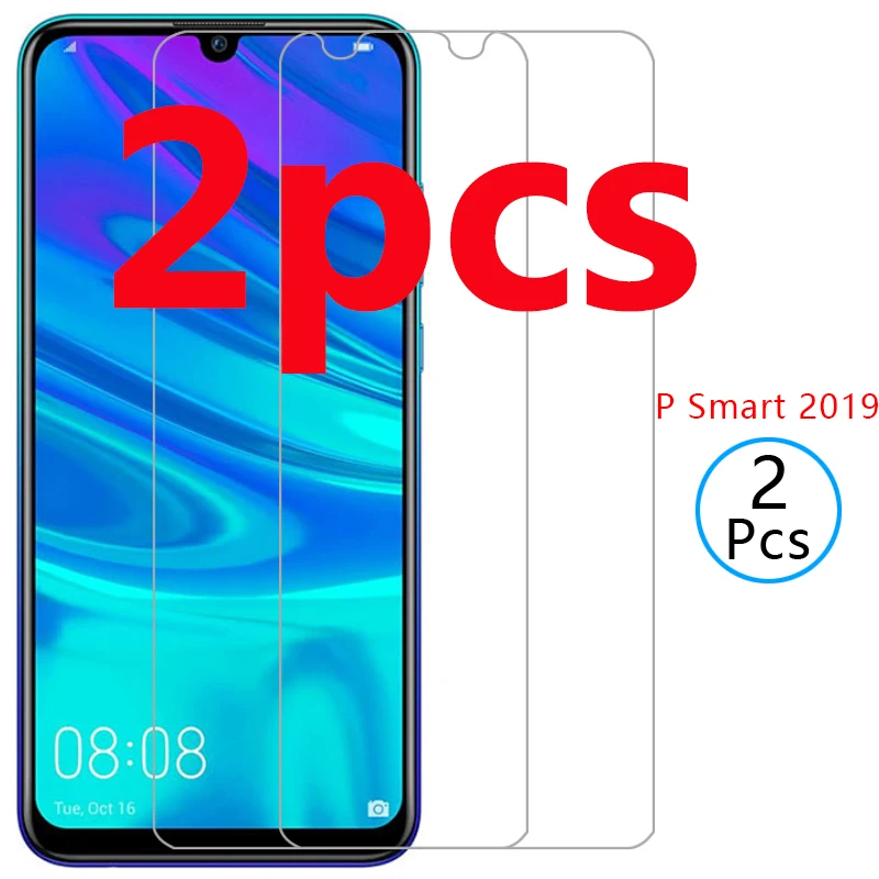 Чехол для huawei p smart 2019 2 шт. защитный экран из закаленного стекла psmart smar smat чехол