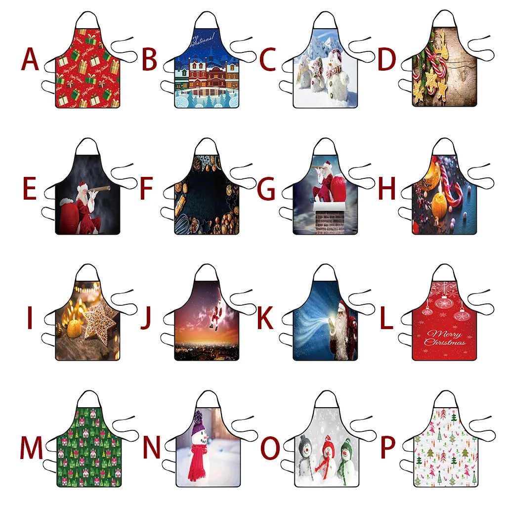 

Saingace santa printing aprons waterproof kitchen apron Christmas Decoration Waterproof Kitchen Aprons Dinner Party Apron#822Y45
