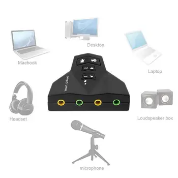 

Hot Sale 7.1 Channel USB Sound Card 3D External USB Earphone Vista/XP/7/8 MIC Audio For Windows Card Adapter Linux Sound Do S9K5