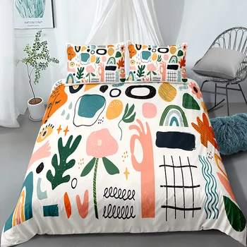 

Abstract Arm Floral Duvet Cover Set Bedding Sets Bedroom Decor Bed Set Doona Quilt Comforter Cover with Pillowcases Dropship