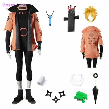 

NARUTO Uzumaki Naruto Ootutuki Hagoromo ornaments suit whole set 14 generation Cosplay Costume Halloween Christmas Costume