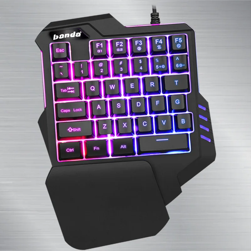 

Colorful KB-11 One-Handed Keyboard Cable Hand Travel Chicken Useful Product E-Sports Gun Throne Left Hand Gaming Keyboard