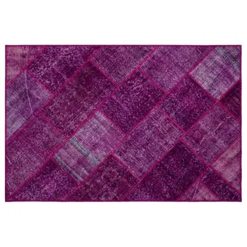 

Handmade Fuchsia Vintage Overdyed Patchwork Area Rug 120x180 Cm-3'11''X5'11''