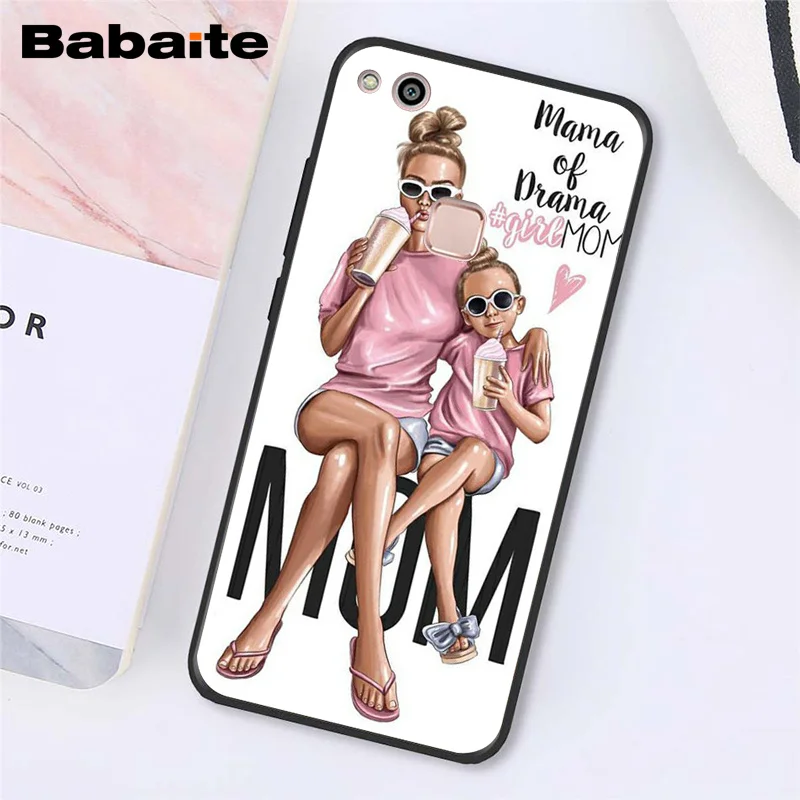 Babaite Модный черный коричневый волос для мамы, дочки, сына, папы, чехол для телефона для Huawei Y5 II Y6 II Y5 Y6 Y7Prime Y9 - Цвет: A10