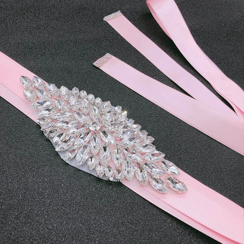 pink Аксессуары для свадебного пояса cinturon vestido de женский пояс для невесты ленты Пояски для вечеринки выпускного вечера платье - Цвет: pink