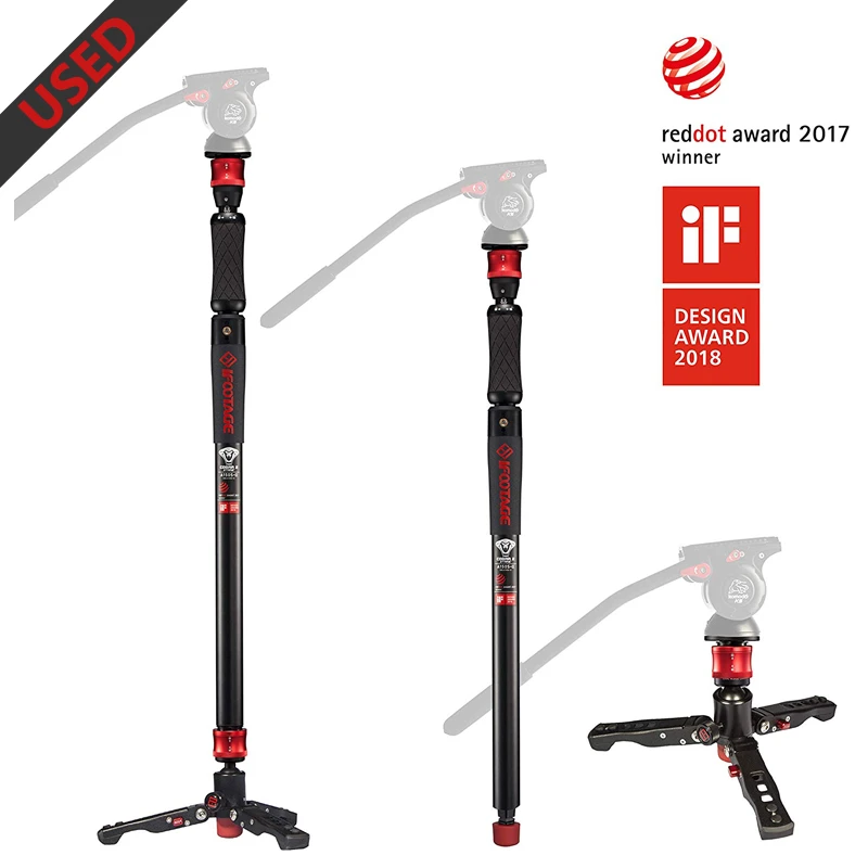 Monopié de cámara de segunda mano A150S monopié profesional aluminio telescópico de 59 "monopiés de con soporte de trípode solo 3 uds|Trípodes| - AliExpress