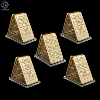 

5PCS UK London Replica Fine Gold 999 1 Ounce Troy Johnson Matthey Assayer& Refiners Bar/Coin Collectible