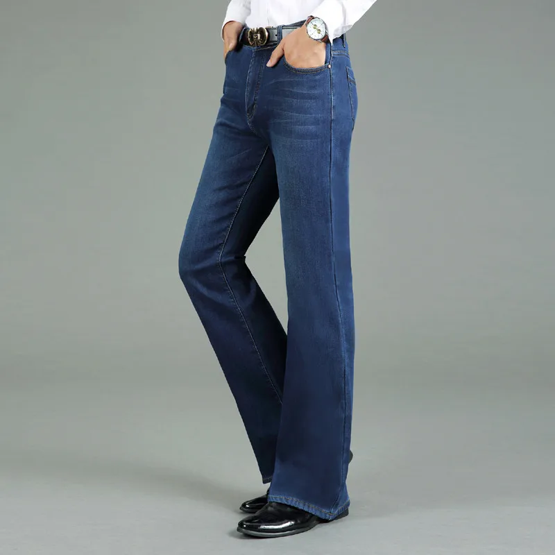 

Jeans Men Winter Men's Thick Horned Jeans Warm Thickened Plus Velvet Flare Pants Micro Horn Stretch Blue Jeans Size 28-38